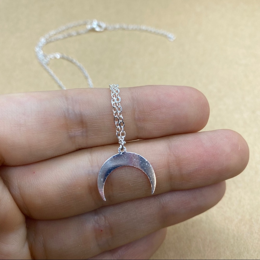 My Moon is Upside Down silver chain necklace 🔮